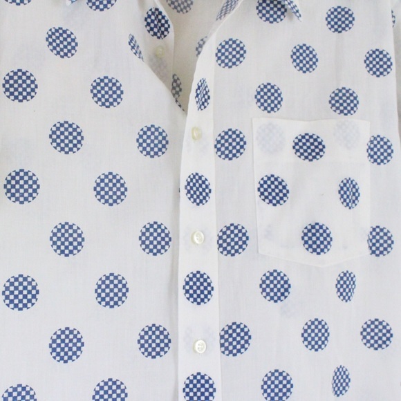SOLD Vintage 60s 70s Graphic Dot Button Down Shirt - Picture 6 of 11